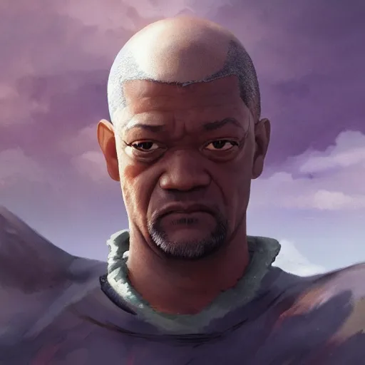 Image similar to Laurence Fishburne in Avatar: the last airbender, designed by Bryan Konietzko, by Greg Rutkowski