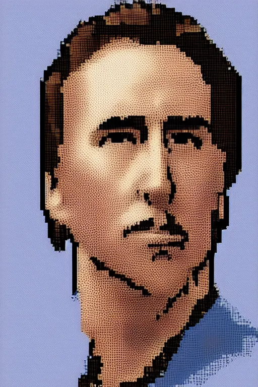 Image similar to Portrait of Nicholas Cage, pixel art