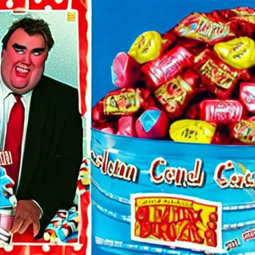 Prompt: john candy made of candy