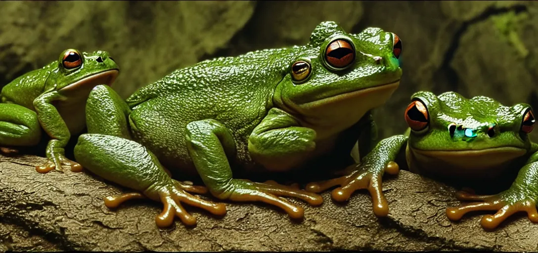 Prompt: movie scene from lord of the rings with frogs, cinematic still, action shot, 8 k hdr