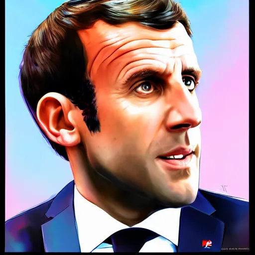 Prompt: digital art portrait of emmanuel macron with robot ears falling in the sun, 4k, sharp focus, Andreas Rocha