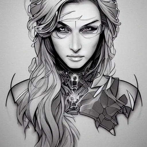 Image similar to woman portrait made out of ice and fire, beautiful, cyborg, comic book art, highly detailed