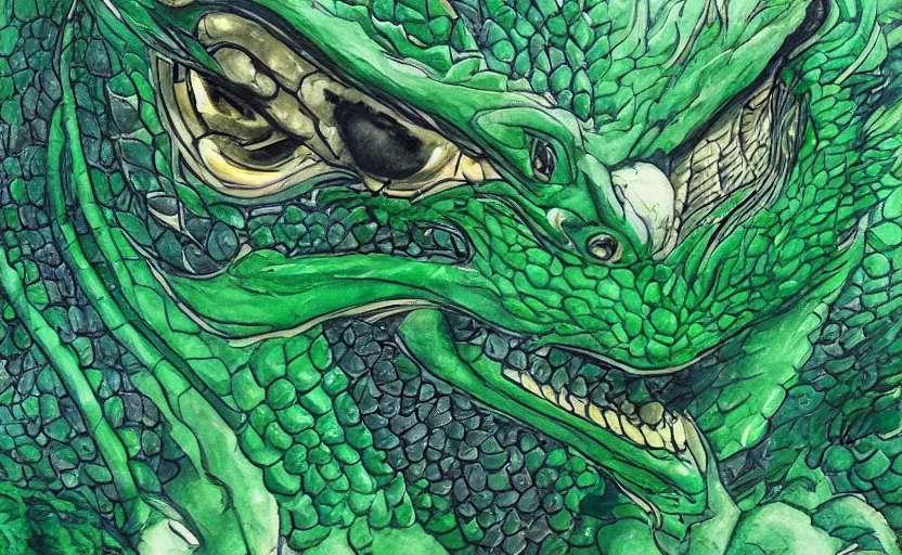 Image similar to green dragon, smiling, studio shot