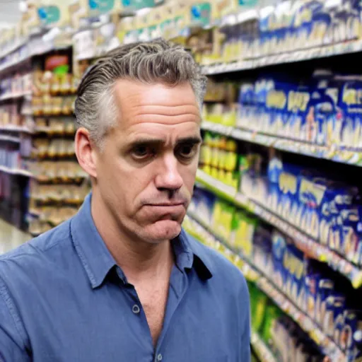 Image similar to jordan peterson crying in walmart