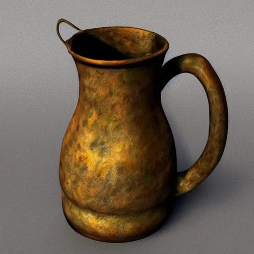 Prompt: impressionist symetrical paris steel jug, by egon schiele and anton pieck, zbrush central, detailed painting