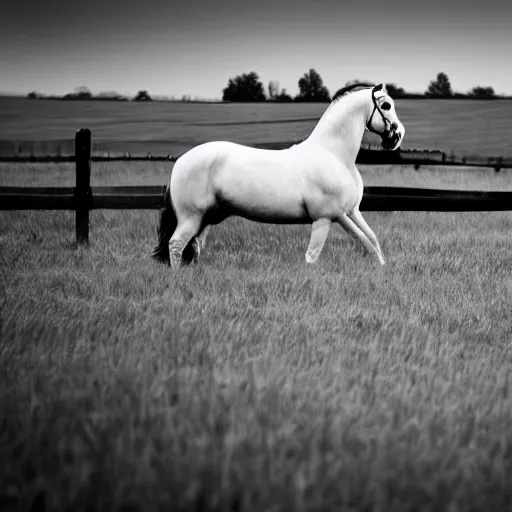 Image similar to 1688 horsemen in a field, 50mm photography, high quality, 4K