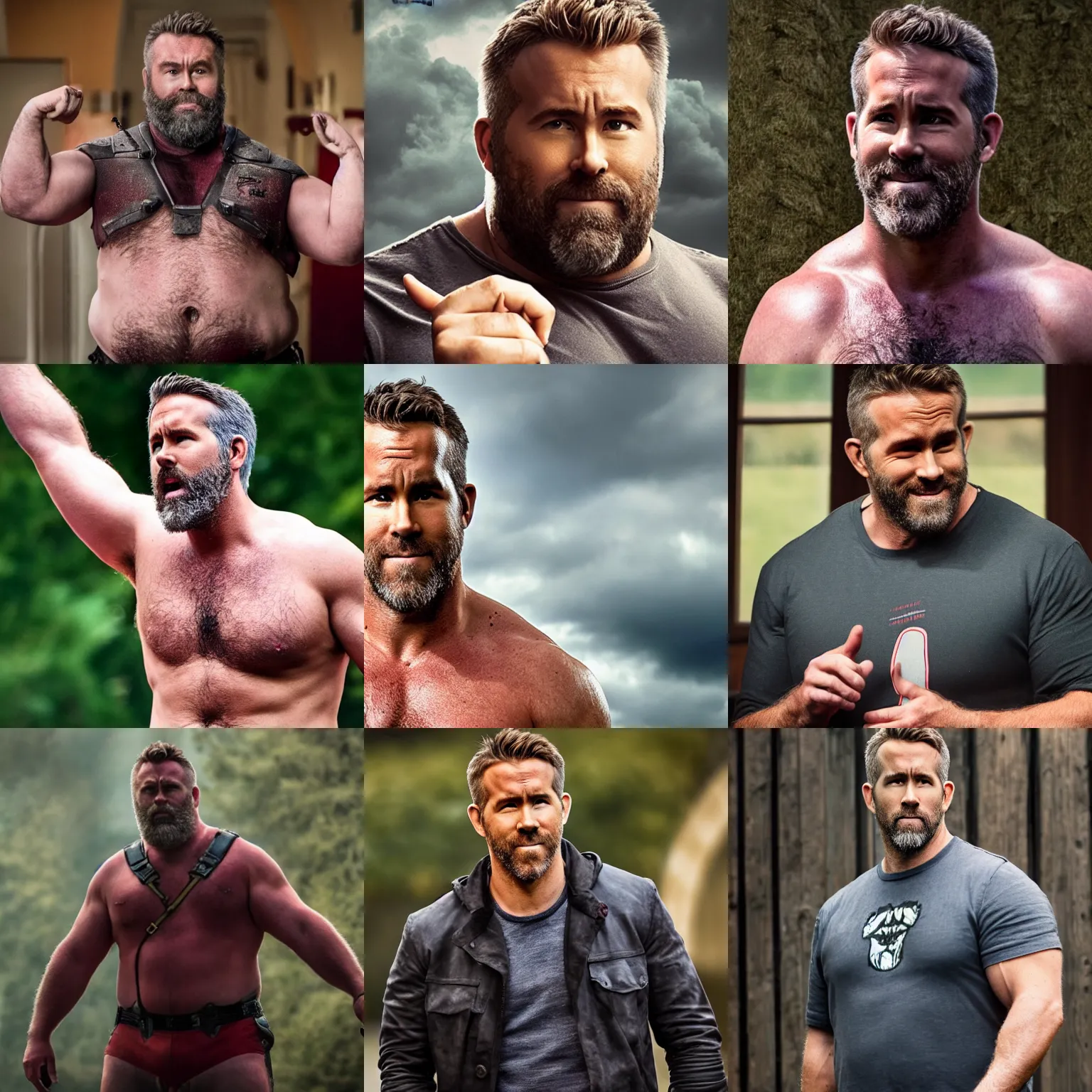 Prompt: ryan reynolds as eddie hall, 4 k hd