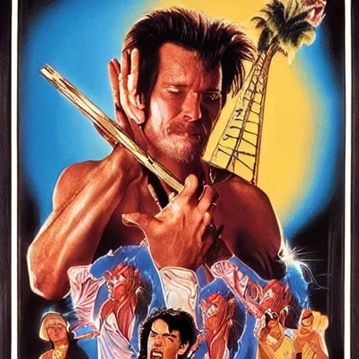 Prompt: movie poster of ace ventura with randy savage, movie poster, by drew struzan