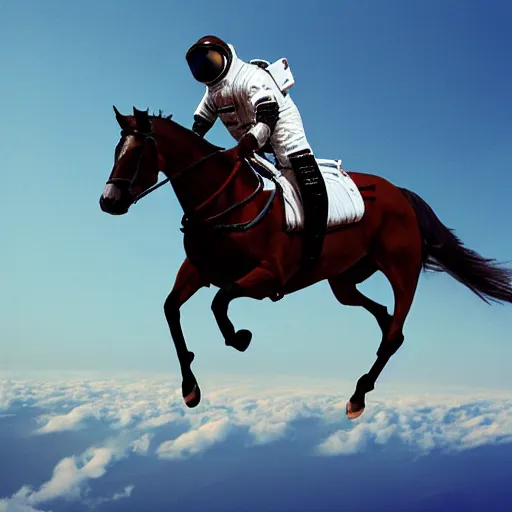 Image similar to <photograph accurate=true quality=very-high>an astronaut riding a horse</photograph>