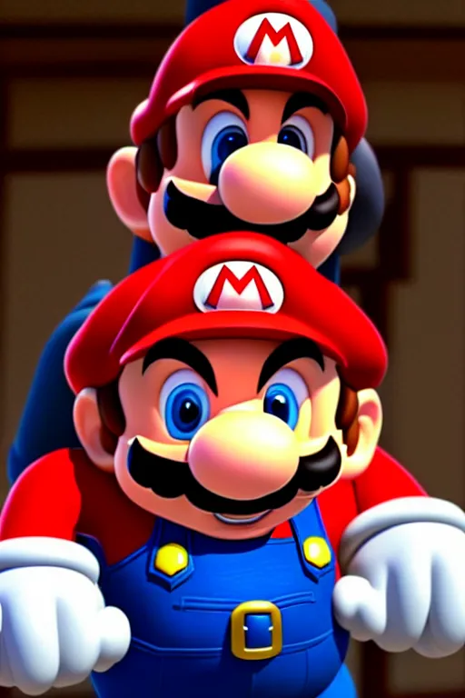 Image similar to a movie still of chris pratt as mario, highly detailed, studio lighting