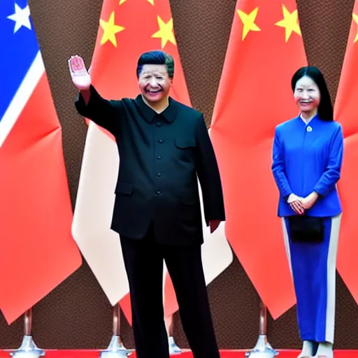 Image similar to xi jinping waving taiwanese flag