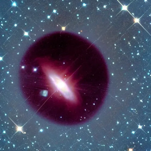 Prompt: Stunning picture by the Hubble Telescope of a star that is completely black. A pitch black star. NASA