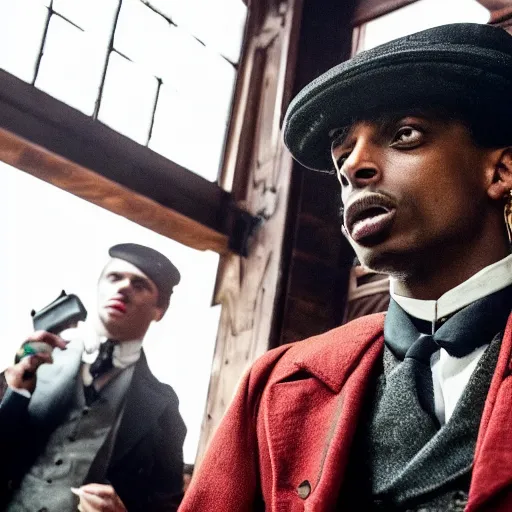 Image similar to playboi carti in peaky blinders 4 k the detailed super realistic