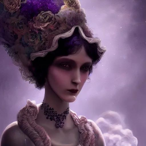 Prompt: picture generation, soft painting curiosities carnival, beautiful cat anthropomorphic in full long dress, accurate features, focus, very intricate ultrafine details, black white purple volumetric clouds, award winning masterpiece, octane render 8 k hd, tom bagshaw artstyle