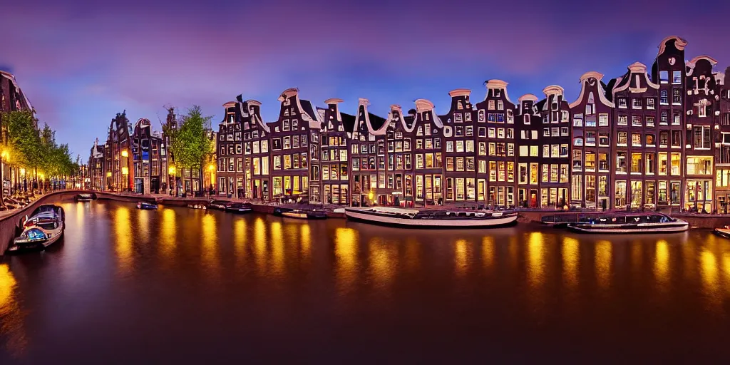 Prompt: realistic photo of Amsterdam ar night, leica, medium format, 8K, hyper realistic, very detailed,