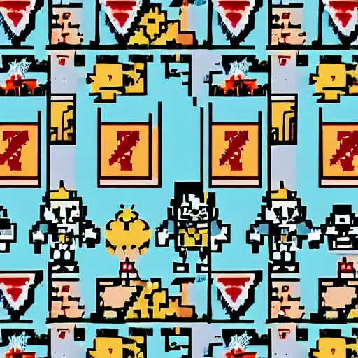 Image similar to a rad late 8 0's the legend of zelda ( 1 9 8 6 ) memphis pattern