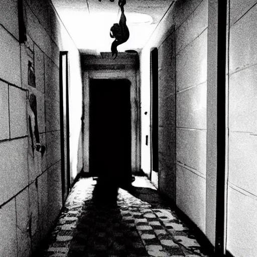 Prompt: adventure time, creepy, horror, off - putting, dark, hallway, photo, paranormal