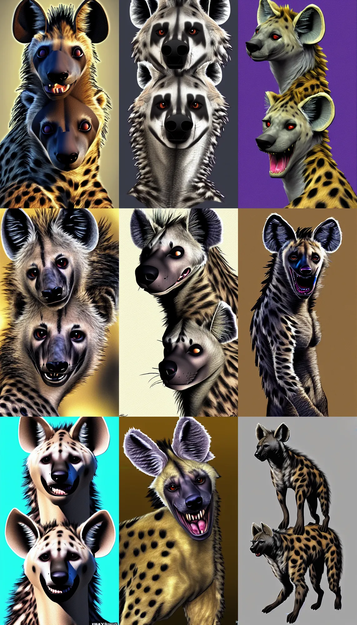 Prompt: a furry hyena fursona, insane - resolution, photorealistic, trending on weasyl