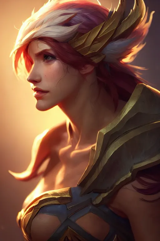 Image similar to league of legends portrait, au naturel, hyper detailed, digital art, trending in artstation, cinematic lighting, studio quality, smooth render, unreal engine 5 rendered, octane rendered, art style by klimt and nixeu and ian sprigger and wlop and krenz cushart.