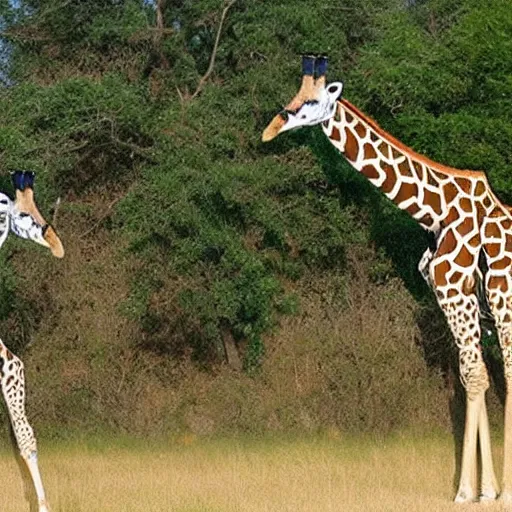 Image similar to proof giraffes aren't real, they are actually robots made by man