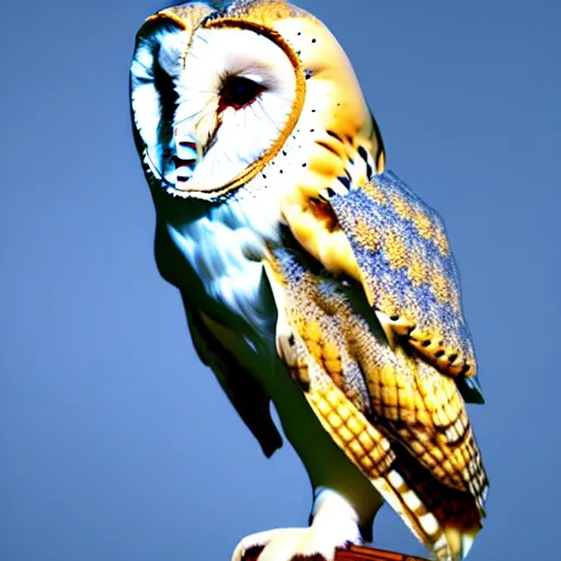 Prompt: barn owl wearing a birthday hat