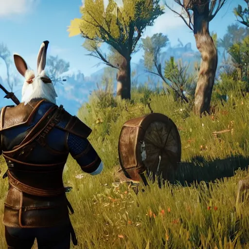 Image similar to a rabbit in the video game Witcher 3