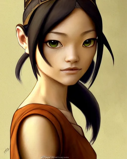 Prompt: toph from avatar as fashion model, detailed perfect face, exquisite details, mid view, by peter caulson wlop artgerm ed binkley lilia alvarado noriyoshi ohrai