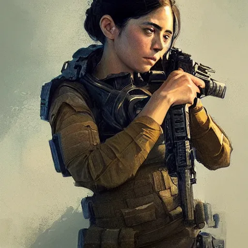 Image similar to portrait of a woman by greg rutkowski, she looks like rosa salazar, impeccable military composure, wearing tactical gear of the galactic alliance, star wars expanded universe, she is about 2 0 years old, highly detailed portrait, digital painting, artstation, concept art, smooth, sharp foccus ilustration, artstation hq