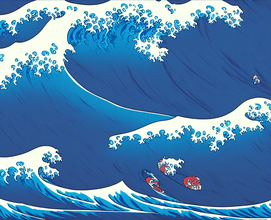 Prompt: banzai pipeline barrel ; ultra - realistic 3 d depth shading ; third reef pipeline by katsushika hokusai