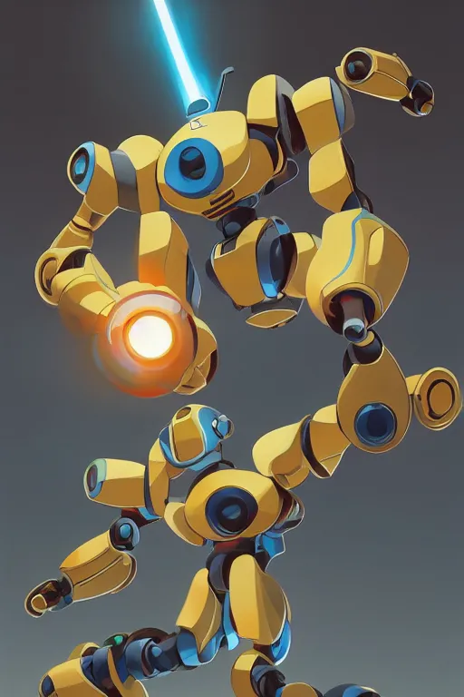 Image similar to metabots medabots medarotto medarot robot minimalist comics, behance hd by jesper ejsing, by rhads, makoto shinkai and lois van baarle, ilya kuvshinov, rossdraws global illumination ray tracing hdr radiating a glowing aura