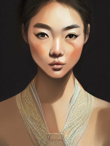 Prompt: asian girl, portrait, digital painting, elegant, beautiful, highly detailed, artstation, concept art