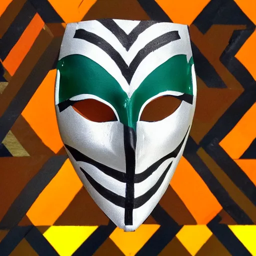 Image similar to harlequin mask, cinematic,