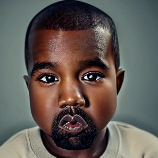 Image similar to kanye west as a little child, Cinematic, Portrait, Ultra-HD, Beautiful Lighting, insanely detailed and intricate, 35mm, elegant, ornate, hyper realistic, super detailed