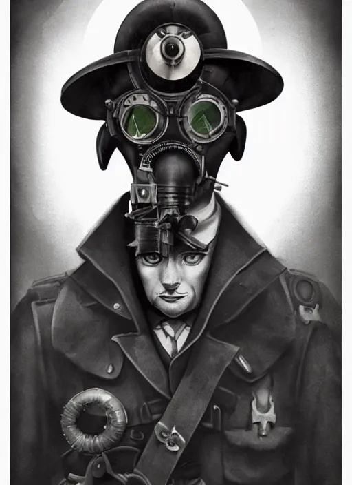 Prompt: a dieselpunk character portrait of an anthropomorphic cat soldier, by stephen gammell, by jack gaughan, by george ault, by victo ngai, 3 d render, cgsociety, artstation