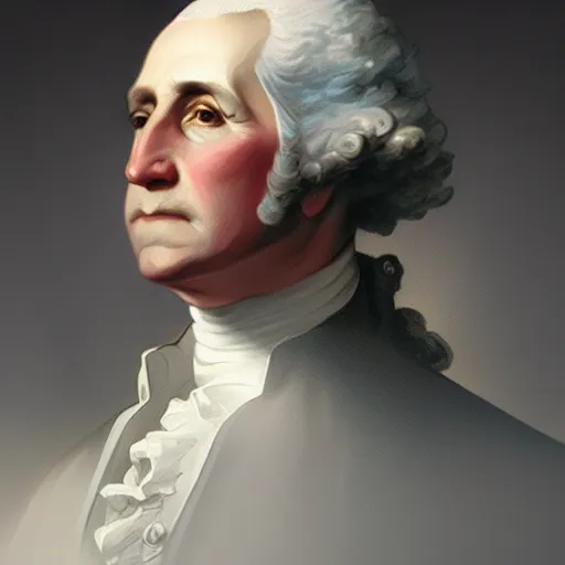 Prompt: portrait of george washington, intricate, elegant, highly detailed, artstation, concept art, smooth, sharp focus, art by artgerm and greg rutkowski and alphonse mucha,