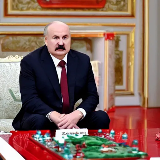 Image similar to Alexander Lukashenko as the world's mastermind