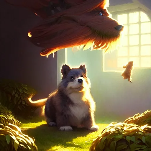 Image similar to highly detailed portrait of saquon barkley barking, number 2 6, unreal engine, fantasy art by greg rutkowski, loish, rhads, ferdinand knab, makoto shinkai and lois van baarle, ilya kuvshinov, rossdraws, tom bagshaw, global illumination, radiant light, detailed and intricate environment h 6 0 4