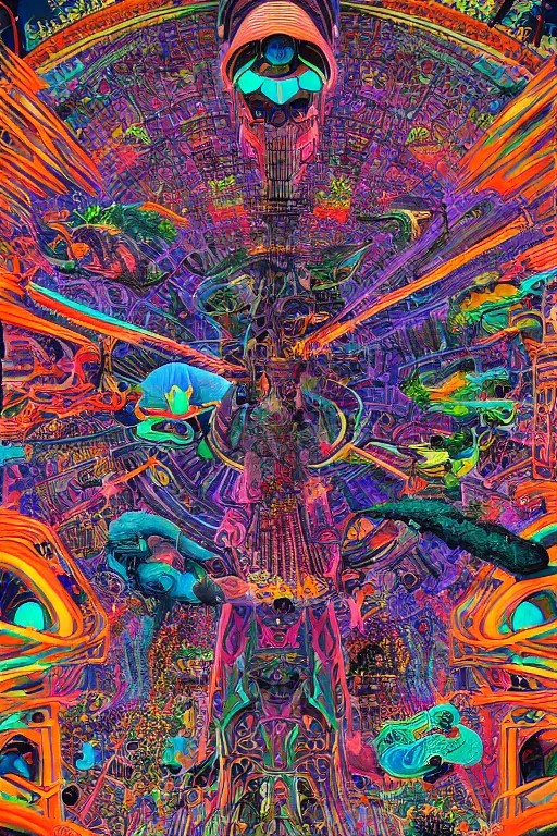 Prompt: futuristic universe, death of humanity, psychedelic dmt trip, detailed intricate, 8 k