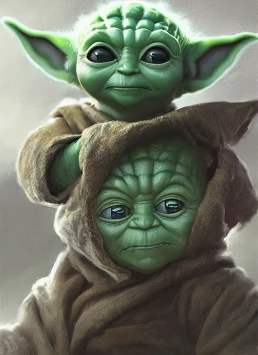 Prompt: digital _ painting _ of _ viking baby yoda _ by _ filipe _ pagliuso _ and _ justin _ gerard _ symmetric _ fantasy _ highly _ detailed _ realistic _ intricate _ port