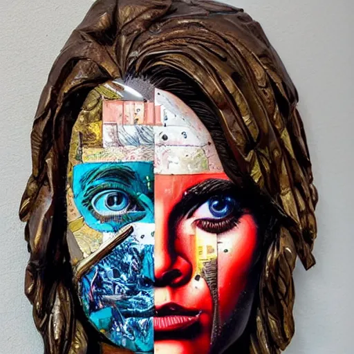 Image similar to a sculpture of Planet Earth, by Sandra Chevrier