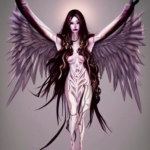 Image similar to my Goddess would dismember the limbs of my fallen angel sisters and give me new ones, melodramatic digital art trending on ArtStation