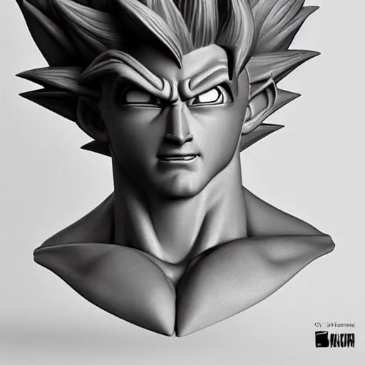 Image similar to amazing lifelike award winning marble bust of goku trending on art station artgerm Greg rutowski alpgonse mucha cinematic
