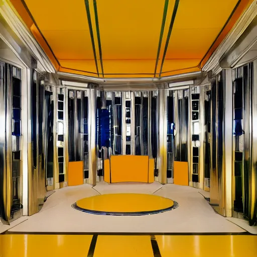 Image similar to Tardis console room, Art Deco style, by buckminster fuller and syd mead, intricate contemporary architecture, photo journalism, photography, cinematic, national geographic photoshoot
