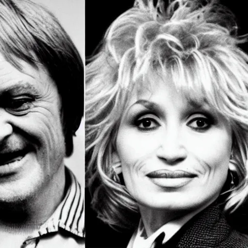 Image similar to photograph of a person with the characteristics of mark e smith and dolly parton