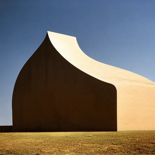 Prompt: a building in a stunning landscape by alberto burri