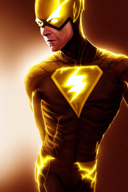 Image similar to portrait Eobard Thawne (Prime Earth) reverse-flash, dramatic backlighting, golden hour, autochrome, high contrast, highly detailed, sharp focus, digital painting, concept art, illustration, rock, chiaroscuro, trending on artstation, art Steven Stahlberg and Goya