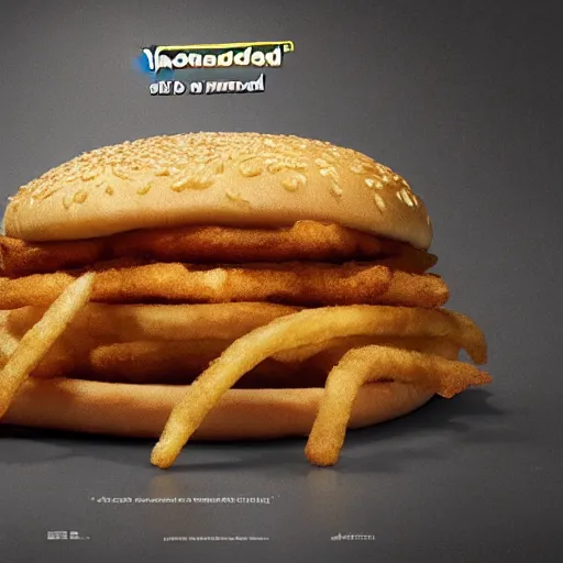 Image similar to advertisement for the new mcdonalds fried spider. Deep fried spider at mcdonalds ad.