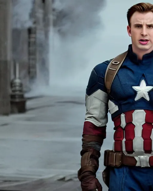 Image similar to original screen test of chris evans uk as captain america footage leaks from the movie captain america : the first avenger. photographic, photography