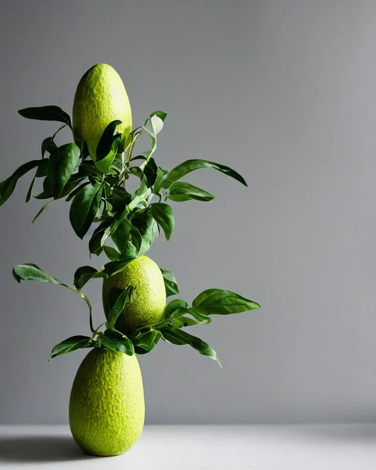 Image similar to “a modern decorated avocado vase. Professional photography.”