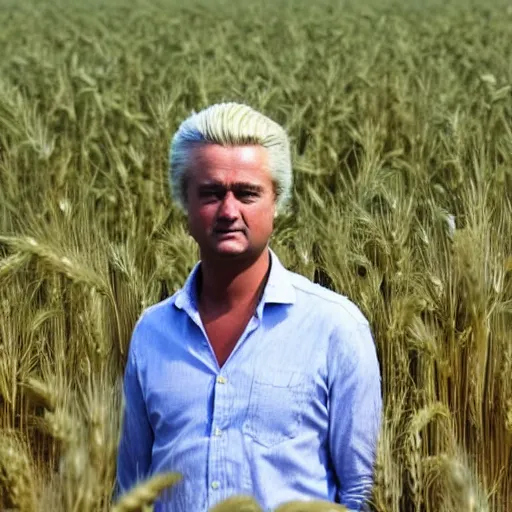 Image similar to african geert wilders standing in large wheat field